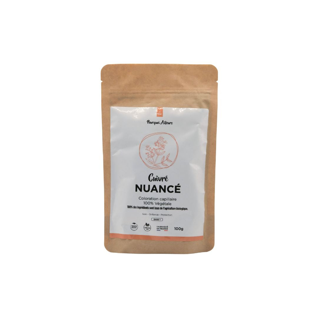 Coloration Végétale Cuivré Nuancé – Reflets Chauds & Éclat Naturel – 100 g