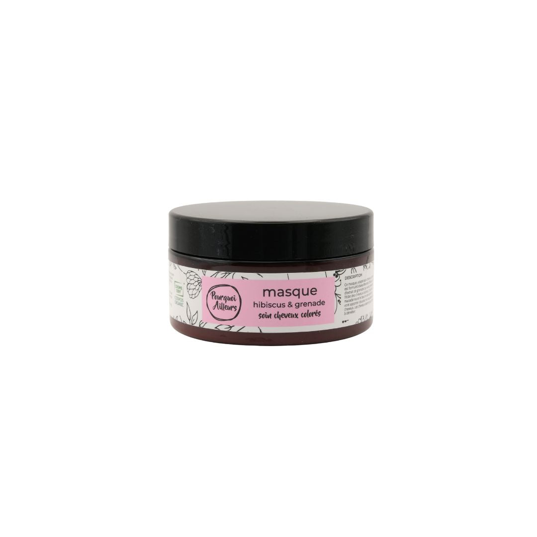 Masque Cheveux Hibiscus & Grenade – Protection & Brillance pour Cheveux Colorés – 200 ml