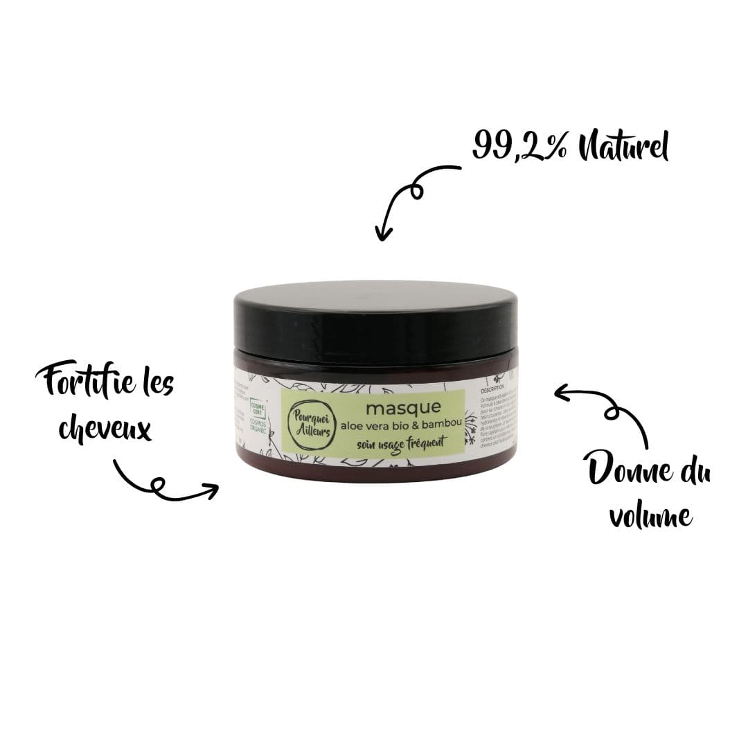 Masque Cheveux Aloe Vera & Bambou – Volume & Hydratation Légère – 200 ml