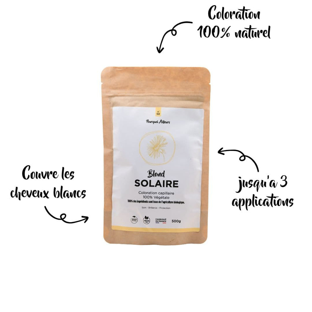 Coloration Végétale Blond Solaire – Reflets Dorés Intenses & Lumière Naturelle – 100 g