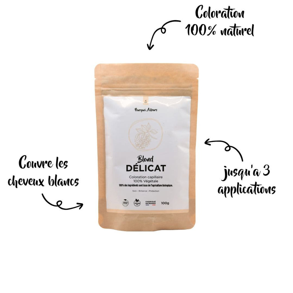 Coloration Végétale Blond Délicat – Reflets Beige Subtils & Brillance – 100 g