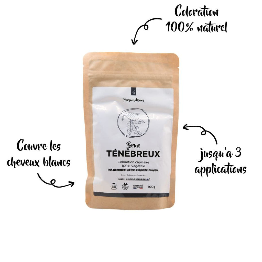 Coloration Végétale Brun Ténébreux – Reflets Profonds & Couleur Intense – 100 g