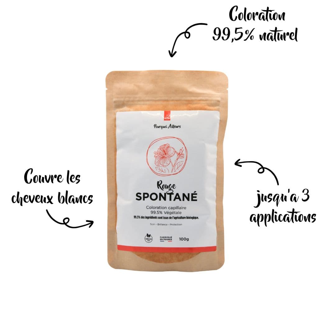 Coloration Végétale Rouge Spontané – Reflets Intenses & Éclat Vibrant – 100 g