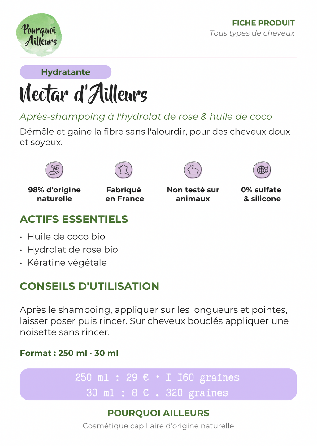 Nectar de boucles- Après-shampoing