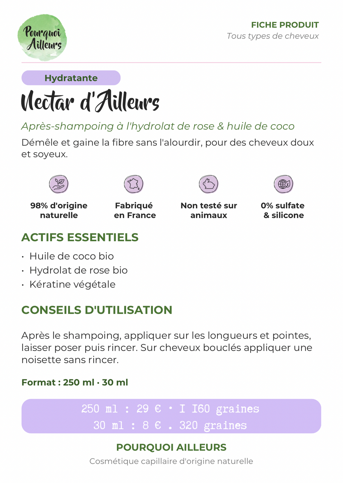 Nectar de boucles- Après-shampoing