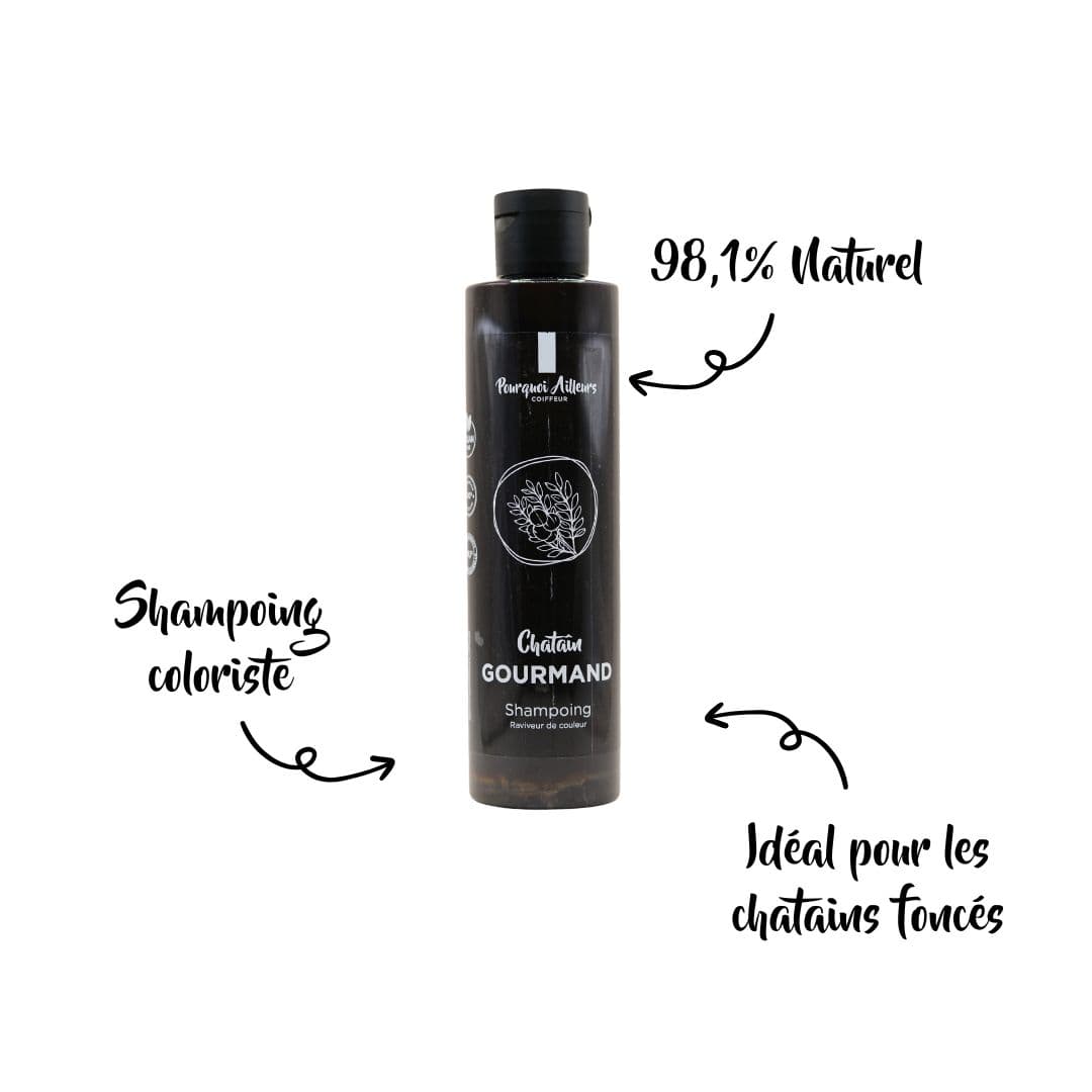Shampoing Coloriste Châtain Gourmand – Reflets Marron foncé & Éclat Naturel – 200 g