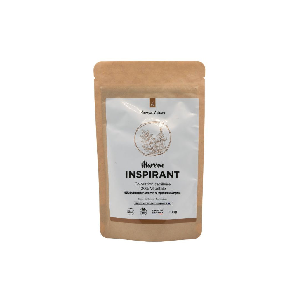 Coloration Végétale Marron Inspirant – Reflets Naturels & Élégance Discrète – 100 g