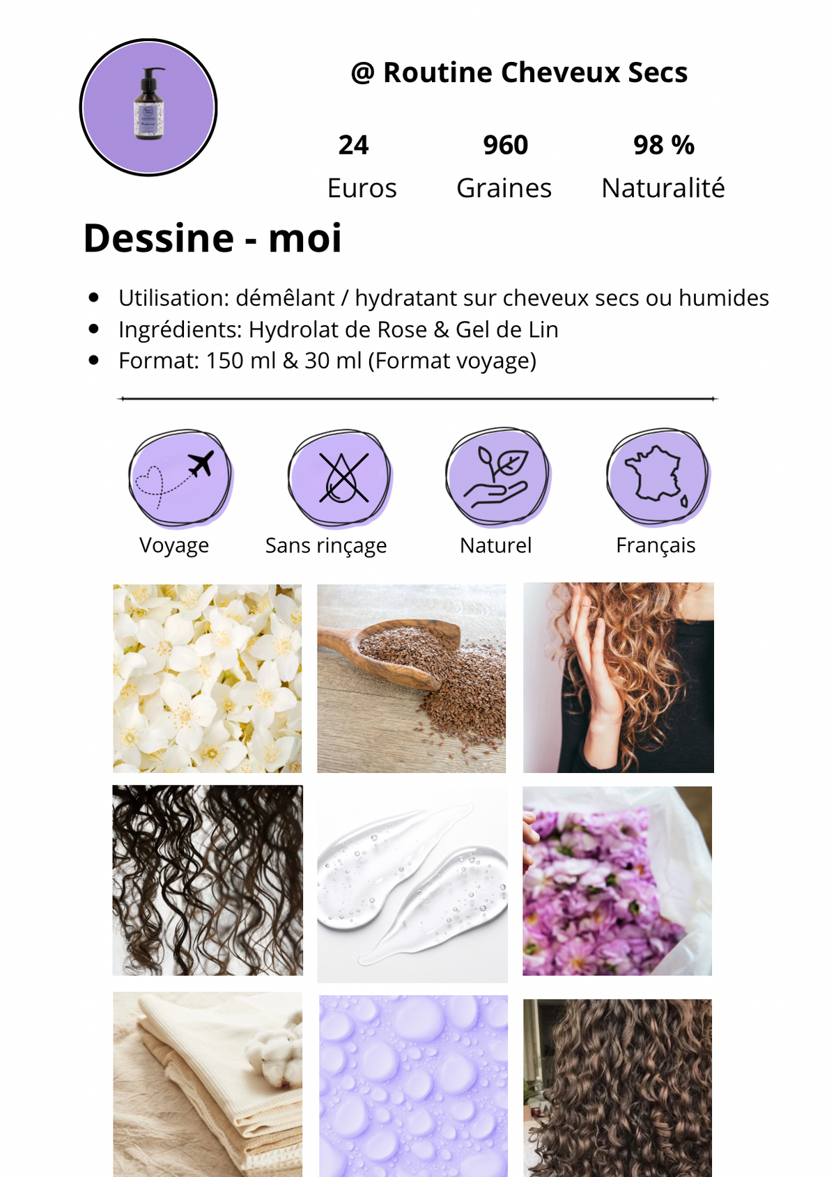 Gelée Disciplinante « Dessine-moi » « Version Voyage 30 ml »