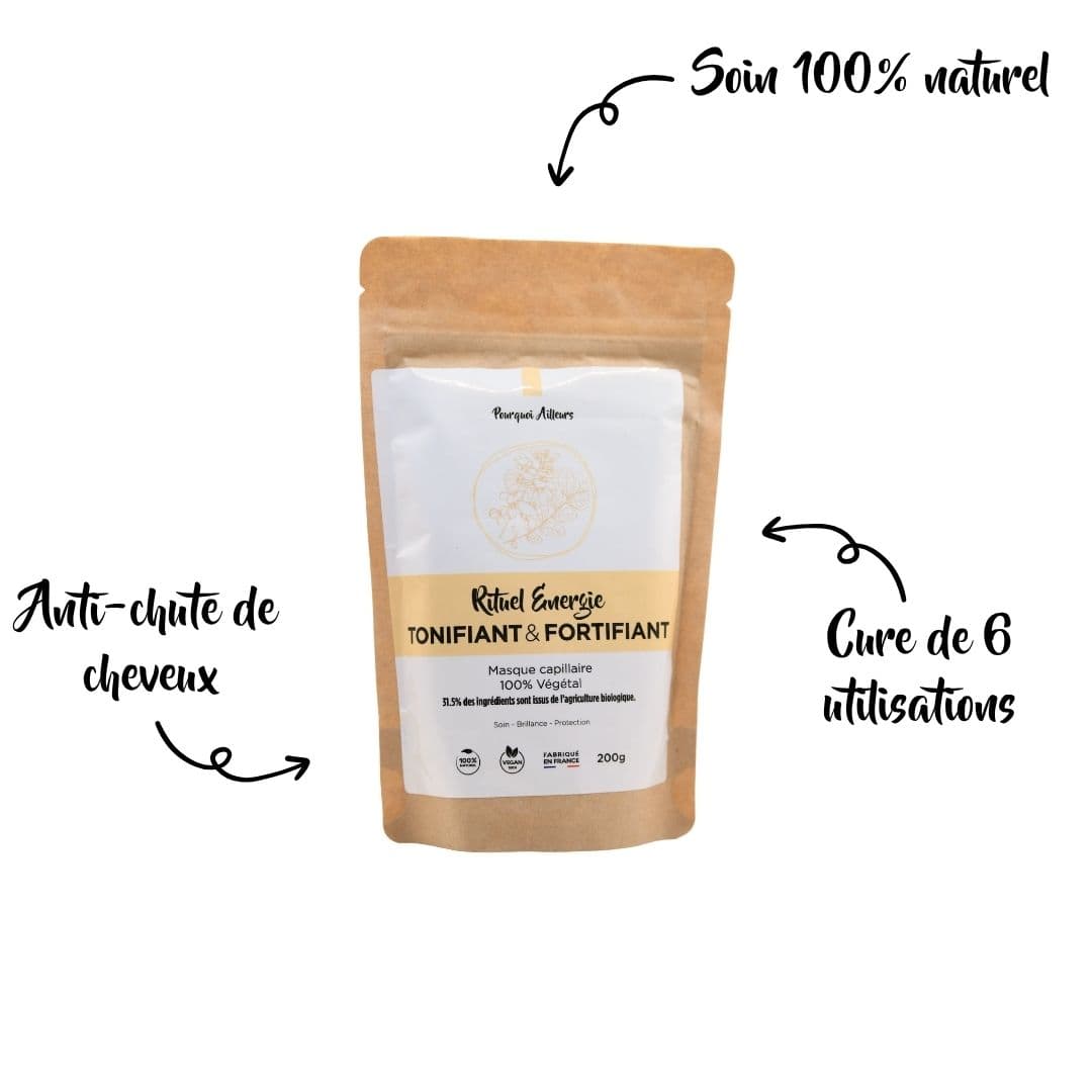Rituel Énergie – Masque Capillaire Tonifiant & Fortifiant 100 % Naturel – 200 g