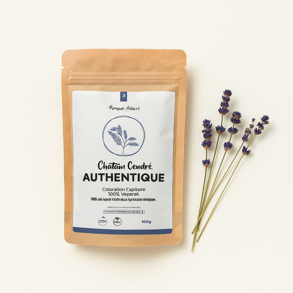 Coloration Végétale Châtain Cendré Authentique – Reflets Froids, 100 % Naturelle