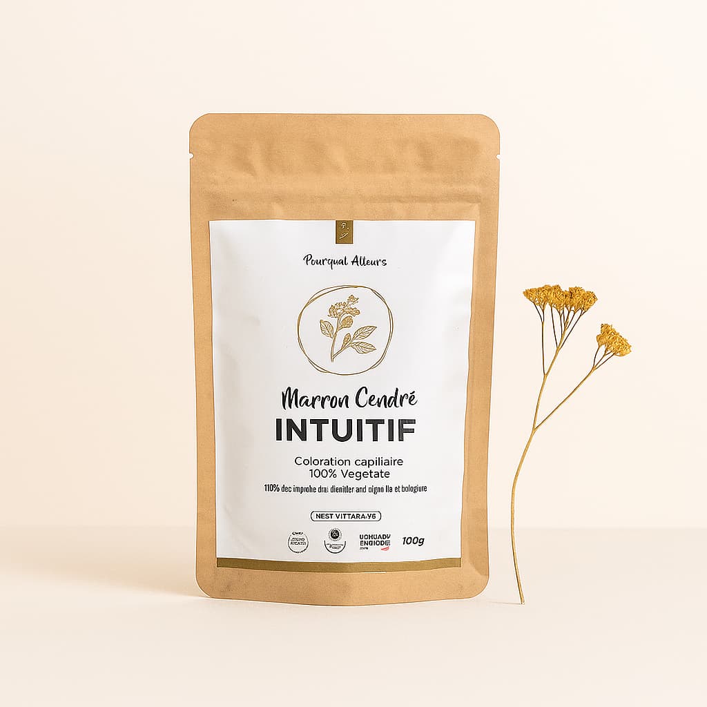 Coloration Végétale Marron Cendré Intuitif – Teinte Froide & Couverture Naturelle – 100 g