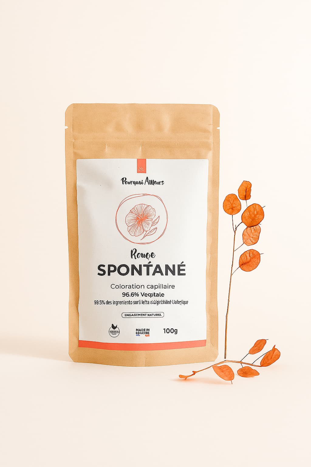 Coloration Végétale Rouge Spontané – Reflets Intenses & Éclat Vibrant – 100 g