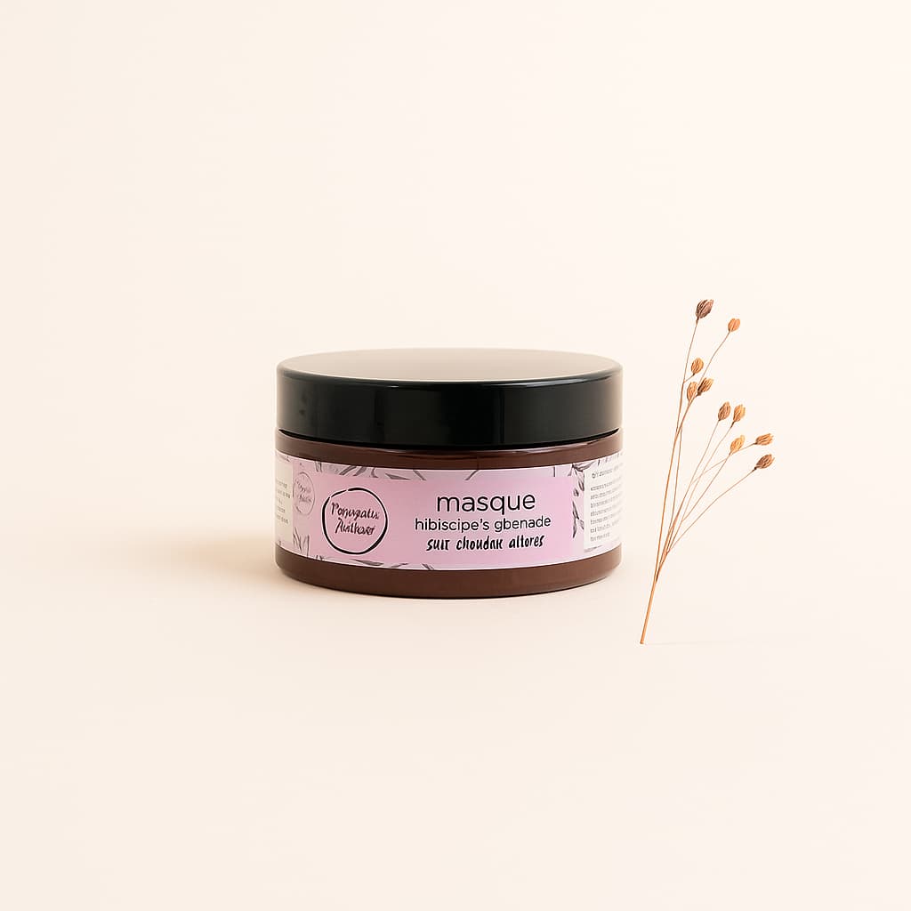 Masque Cheveux Hibiscus & Grenade – Protection & Brillance pour Cheveux Colorés – 200 ml