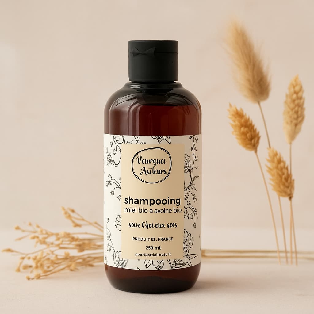 Shampoing Naturel Miel & Avoine – Nutrition & Douceur pour Cheveux Épais