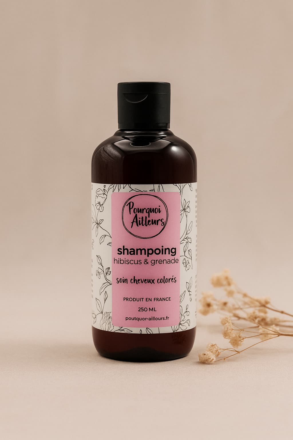 Shampoing Naturel Hibiscus & Grenade – Éclat & Protection pour Cheveux Colorés