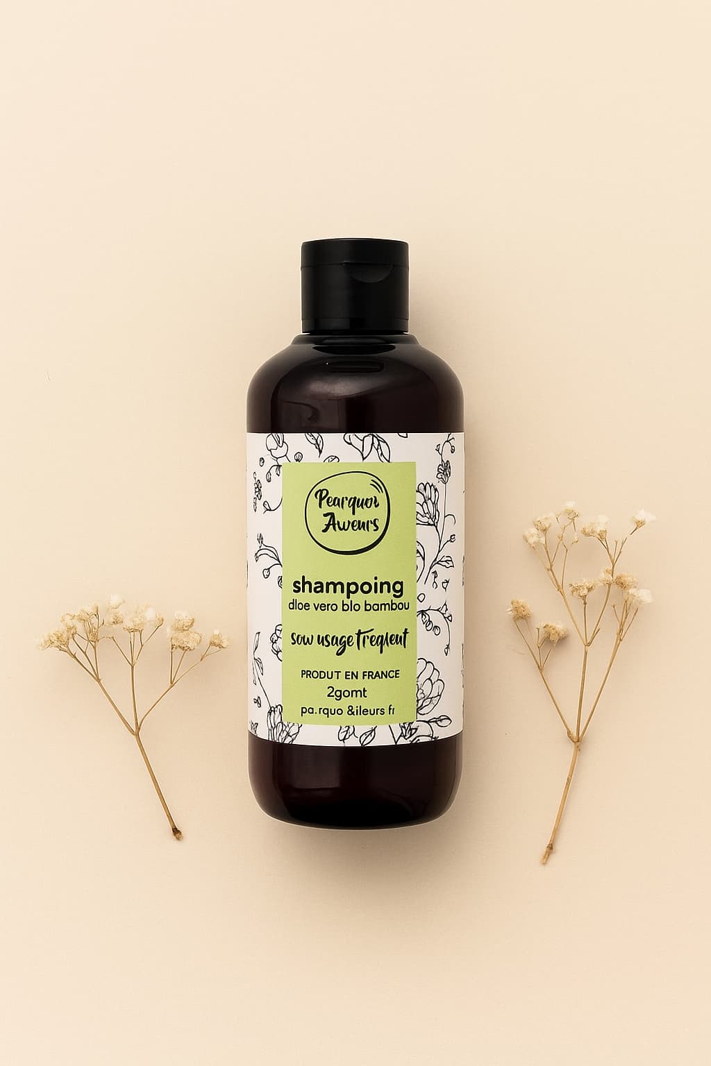 Shampoing Naturel Aloe Vera & Bambou – Volume & Légèreté pour Cheveux Fins – 250 ml