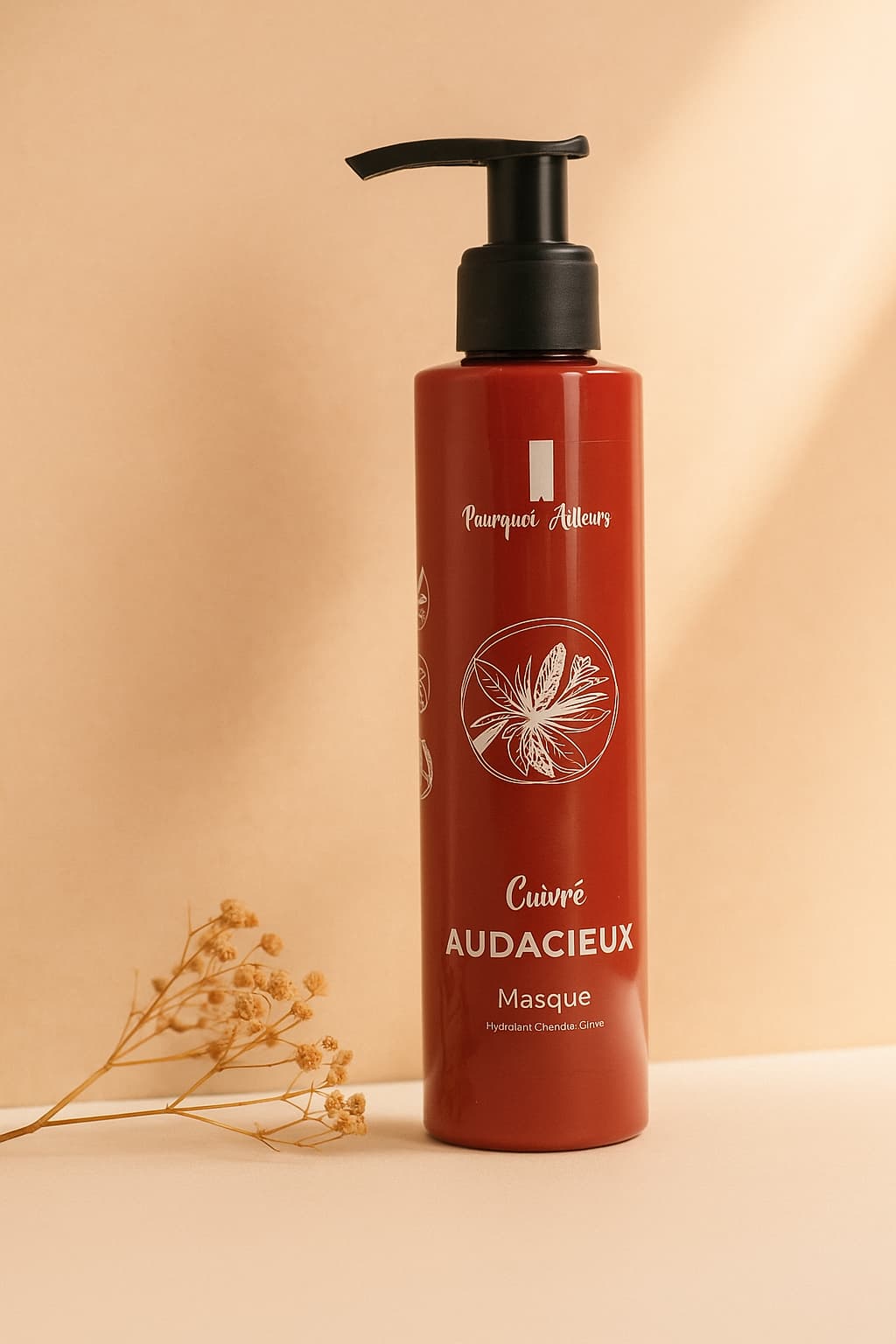 Masque Coloriste Cuivré Audacieux – Reflets flamboyants Intenses & Soin  repigmentant  – 200 g