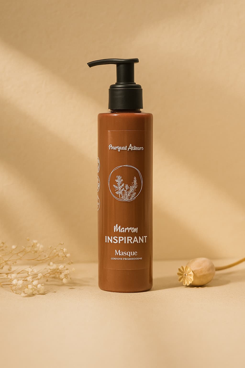 Masque Coloriste Marron Inspirant – Reflets Marron clair &  Soin repigmentant – 200 g