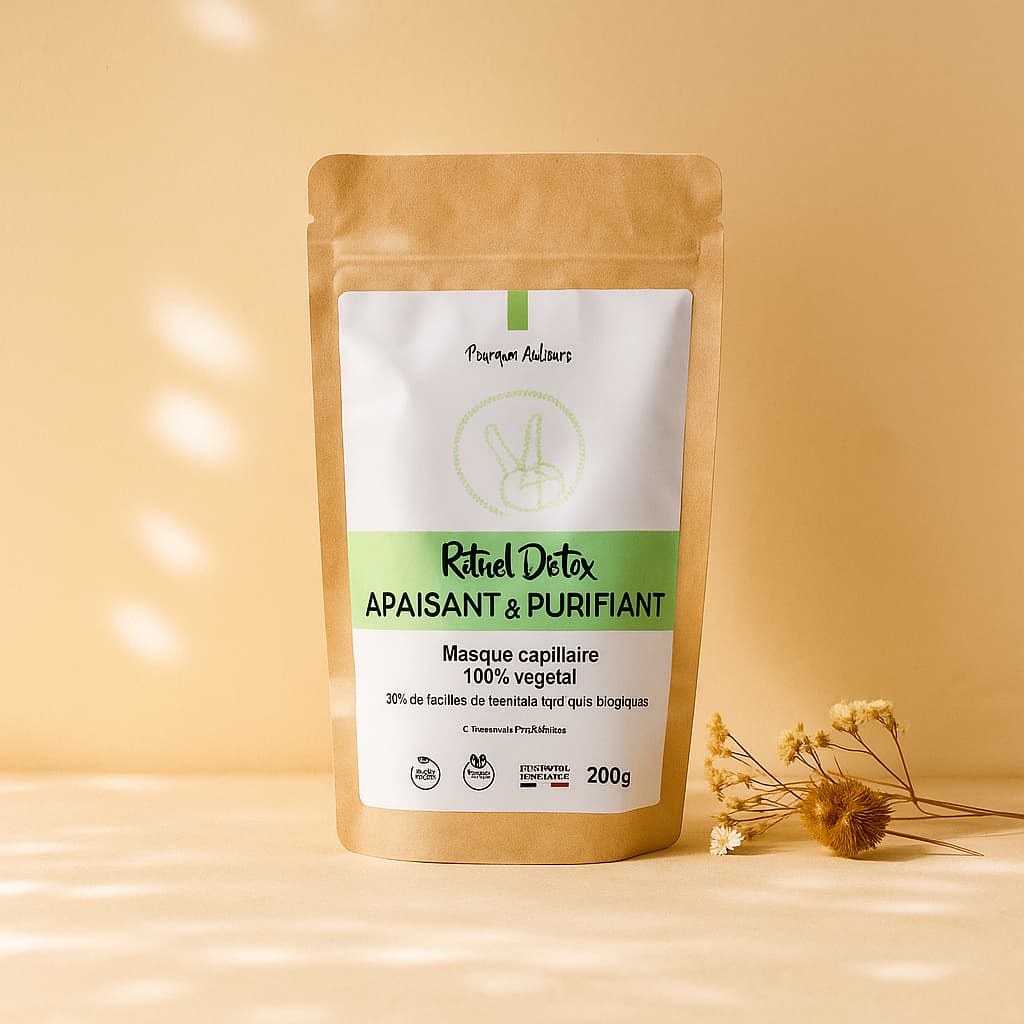 Rituel Détox – Masque Capillaire Apaisant & Purifiant 100 % Naturel – 200 g